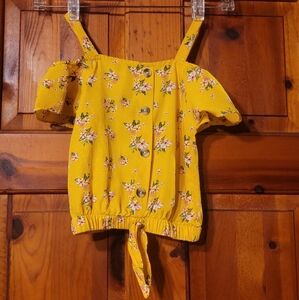Girls💖Pink Sz3T Summer yellow crop top